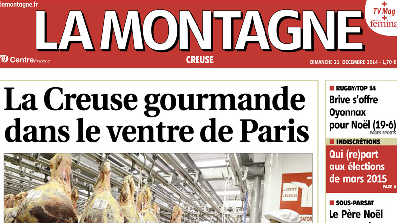 Presse : Article La Montagne Creuse / Déc 2014